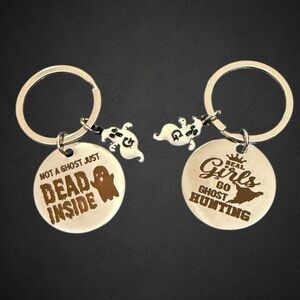 💖5/$25💖 SET OF 2: CUTE SILVER GHOST KEYCHAINS